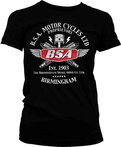 BSA Dames Tshirt -S- Motor Cycles Sparks Zwart
