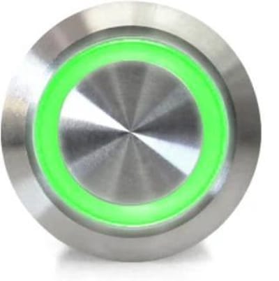 OTRONIC® Drukknop | Moment | 5V LED Groen | RVS | 12mm