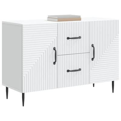 vidaXL - Dressoir - Wit - 89 - x - 34,5 - x - 60 - cm - Bewerkt - hout