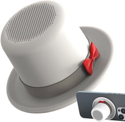 Draagbare Speaker - Geluidbox Luidspreker - Muziek Luisteren - Unieke Hoedvorm - 7.4 x 7 x 7.4 cm - Wit
