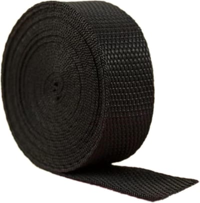 Band Zonder Rek - Webbing Band - Tassen Maken - Scheurbestendig Materiaal - 50 mm Breed - Zwart