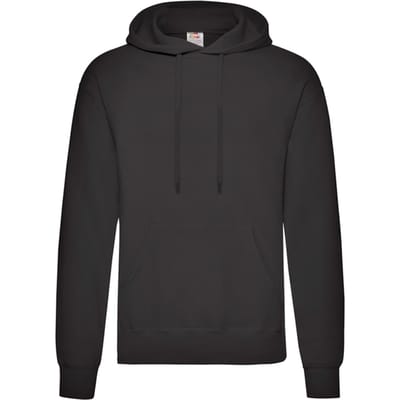 Fruit of the Loom Lichtgewicht uniseks Adult Polycotton Hoodie (Zwart)