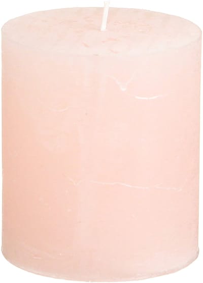 Romantische effen roze pilaarkaarsen, lichtroze, 70×80mm, set van 4 -