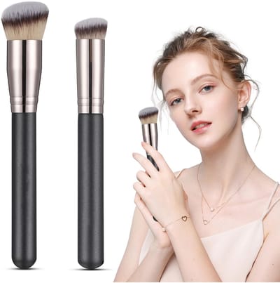NTHProducts - Kabuki Brushes - Make-up Borstels Set - Perfecte Contour - Bruin - Foundation en Concealer - Professionele Make-up Tools - Geschikt voor ..