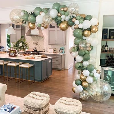 Fienosa Ballonnenboog Groen Goud - Luxe Verjaardag Ballonnen - Ballonnenboog - Verjaardag - Bruiloft decoratie - 119 stuks - Helium Ballonnen - Ballonnen Pilaar