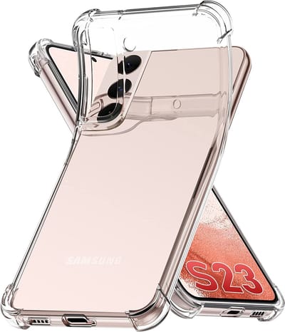 Casemania Hoesje Geschikt voor Samsung Galaxy S23 - Transparant - Anti Shock Hybrid Back Cover