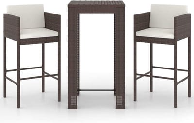 Tuin Barset - Terrasmeubilair Balkon Set - Buiten Ontspannen - Weerbestendig PE-rotan - 3-delig - Bruin