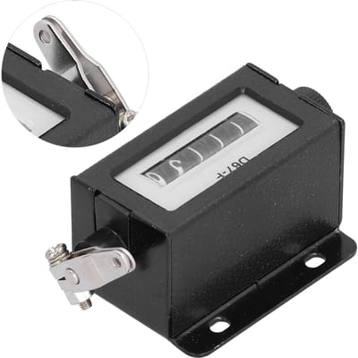 Mechanische Teller 5 Cijfers Metaal Handmatig Resetbaar Handtrek 0?99999 Tellen Tellen D67?F gray