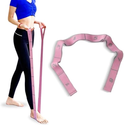 Dailygoods - Yogariem, yoga-stretchband met 8 lussen, elastische weerstandsbanden, yogaband voor fitness, pilates en gymnastiek
