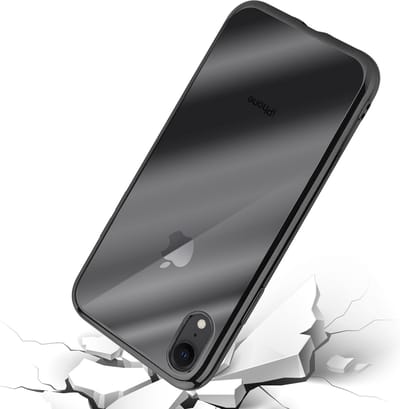 ShieldCase Zwarte metallic bumper case geschikt voor Apple iPhone Xr - Extra stevig hoesje - Kwalitatieve backcover - Zwart