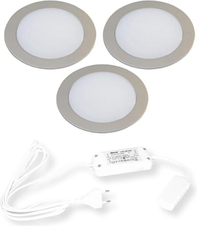 Hera FR-68 Led set van 3 spots met schakelaar inbouw 24V/15W Rvs-Look