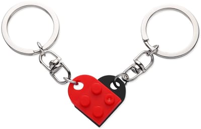 Dailygoods- Sleutelhanger Set 2st - Hart Sleutelhanger - Roestvrij Staal - 5x1,5cm - Valentijnsdag Cadeau - Decoraties voor Feest - Keychain