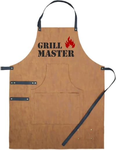 Schort luxe grillmaster | vaderdag cadeau | vader cadeautjes | papa | Leer