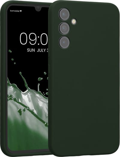 kwmobile telefoonhoesje geschikt voor Samsung Galaxy A34 5G - TPU backcover met siliconen coating - Smartphone case in donkergroen mat