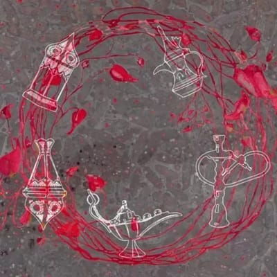 Safaary - Arabische schilderij Oriëntaalse Mix Taupe