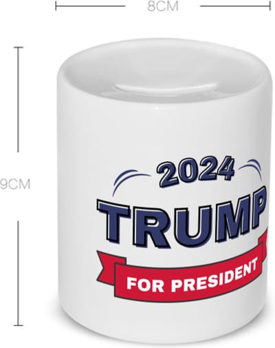 Akyol - trump for president 2024 Spaarpot - President - trump aanhangers - verjaardagscadeau - support - kado - 350 ML inhoud