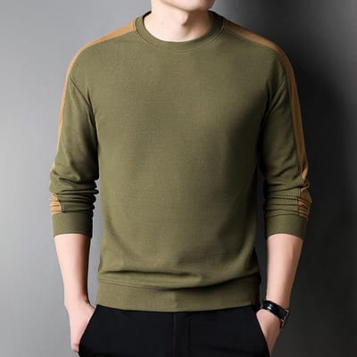 Herfst Nieuw Jongens Patchwork T-shirt Lange Mouw Basis Shirt Trendy Heren Sweatshirt Lange Mouw XXXXL