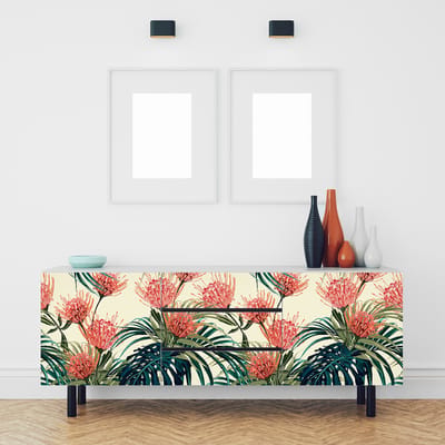 Sticker met tropisch meubelmotief, Moeata, 40 x 60 cm