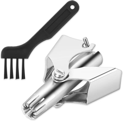 2-pack neushaartrimmer, roestvrijstalen neustrimmer met neus- en oorborstel Bakkebaarden gezichtshaartrimmer Handmatige trimmer Wasbaar Mechanisch Handmatig Geschikt voor mannen en vrouwen