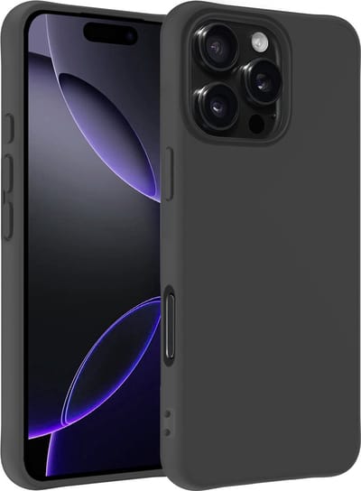 Hoesje - Geschikt voor Apple iPhone 16 Pro - Sterk & Shockproof - Siliconen Case - Hoes Cover - Telefoonhoes - Zwart