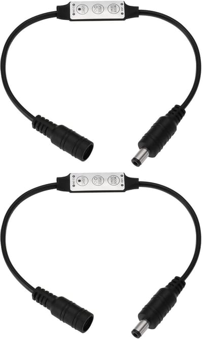 Allecto - LED Strip Dimmer - Mini Dimmer Switch - Voor LED Lichten - Zwart - DC 5.5x2.1mm - Voor Flexibele Verlichting - 12-24V