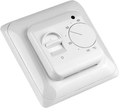 Mechanische Thermostaat - Vloerverwarming Regelaar - Comfort Verwarmen - Eenvoudige Knopbediening - 8.6x8.6cm - Wit