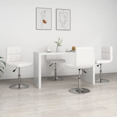 vidaXL - Eetkamerstoelen - 4 - st - kunstleer - wit