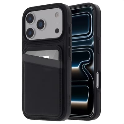 imoshion Hoesje - Geschikt voor Apple iPhone 17 Pro - Backcover met kaarthouder en stand - Zwart