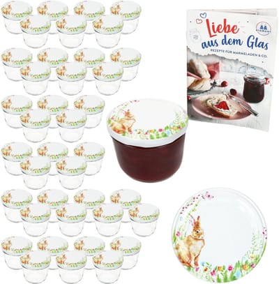 40-delige set weckpot 230 ml TO 82 Osterfreude deksel incl. receptenboekje