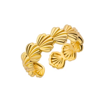 Ring - Schelp Goudkleurig | Verstelbaar | Stainless Steel | Fashion Favorite