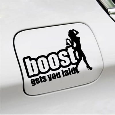 Bumpersticker - Boost Get You Laid - 13 X 18 - Zwart