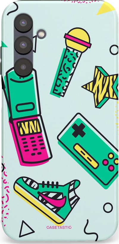 Casetastic Hoesje Geschikt voor Samsung A25 - Stijlvolle Beschermende Duo-layer Case - Retro 80s sneaker