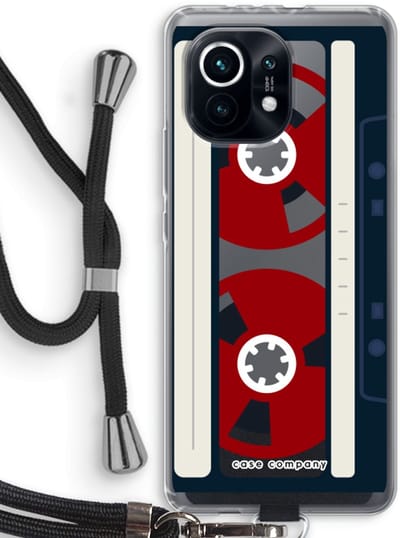 Case Company® - Hoesje met koord geschikt voor Xiaomi Mi 11 hoesje met Koord - Here's your tape - Telefoonhoesje met Zwart Koord - Bescherming aan alle Kanten en Over de Schermrand