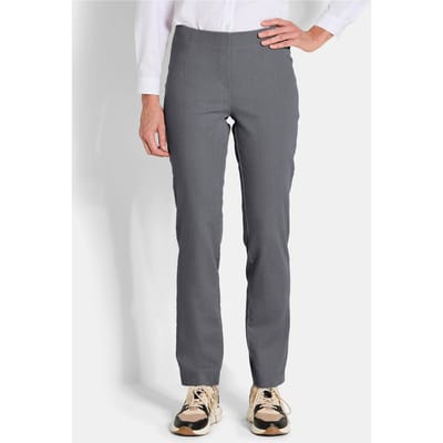 Bengaline broek LOUISA in denimlook - grijs - Gr. 19 van Goldner Fashion