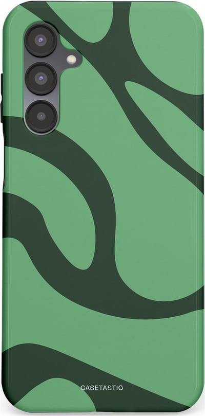 Casetastic hoesje geschikt voor Samsung Galaxy A16 - Dubbellaagse bescherming - Khakigroene Bos Blobs - Fashion Case - Saliegroen Donkergrijs