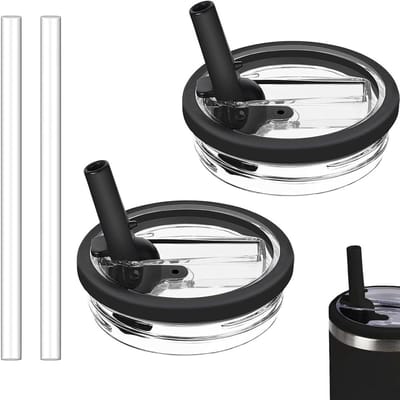 Geschikt voor Stanley 30oz accessoires, 30oz doppen, lekvrije doppen, morsbestendige klapdoppen, rietjes, vervangende doppen - zwart