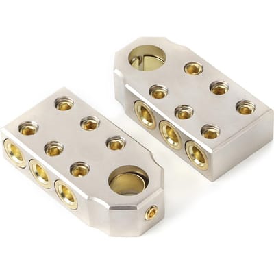 Kit de Bornes de Batterie Paire Positif Négatif Pinces de Batterie Auto Pile avec Clé M8 M10 white