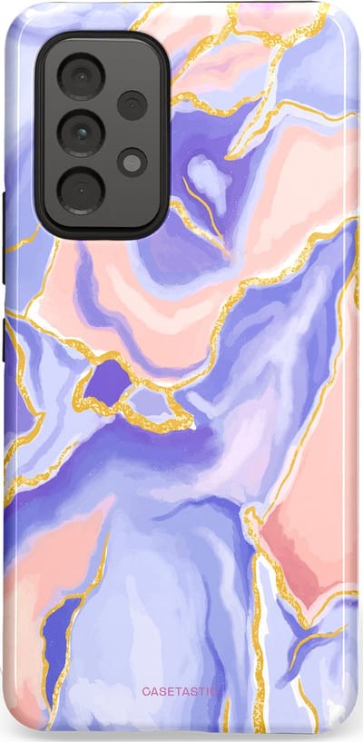 Casetastic hoesje geschikt voor Samsung Galaxy A53 (2022) 5G - Dubbellaagse bescherming - Riviergloed - Fashion Case - Lavendel Lichtgrijs Zand Lichtroze