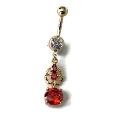Aramat Jewels | Piercings | Goudkleurige Bloem Navelpiercing staal | | | |10mm | Staal | Volwassenen | Verkleurd niet