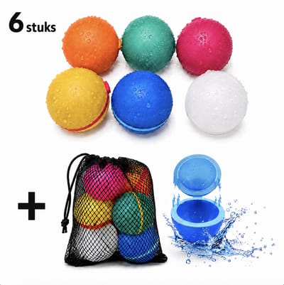 Foryouliving - Herbruikbare Waterballonnen - 6 Stuks - Zelfsluitend & Hervulbaar Waterspeelgoed - Zwembad Speelgoed - Buitenspeelgoed