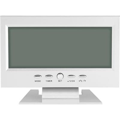 LCD Digitale Geluidssensor Tafel Bureau Wekker met Kalender en Temperatuurweergave Zilver