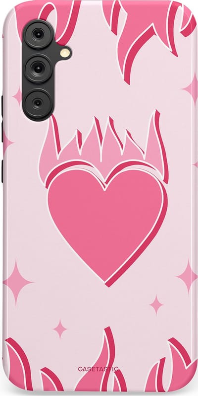 Casetastic Hoesje Geschikt voor Samsung A34 (5G) - Stijlvolle Beschermende Duo-layer Case - Hartenvuur
