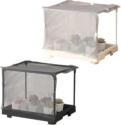 Broeikasrekken - Mini kas - Planten beschermen - Verhoogde bodem - 361 x 33 x 77 cm - Wit