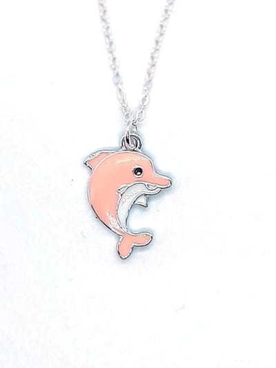 Ketting Meisje- Meisjesketting Dolfijn- Dolfijnenketting- Roze- Zilver- Kind- LiLaLove