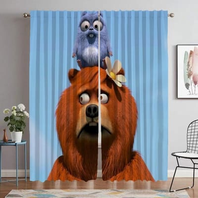 Grizzy et les Lemmings Rideaux d'Intérieur pour Espace Salon Rideau Occultant pour Espace Panneau 2 Séparateur d'Ornement Halloween W60xH90cmx2pcs-CL
