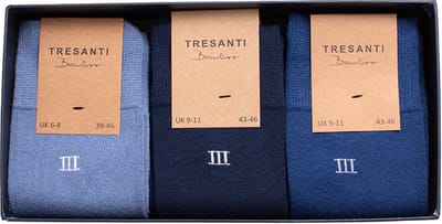 TRESANTI | ZOLA I Giftbox bamboe sokken 3 pcs | Sky Blauw | Size 39/42