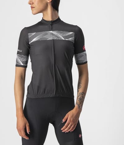 Castelli Fietsshirt Korte Mouwen Dames Zwart Wit - FENICE JERSEY LIGHT BLACK WHITE-S