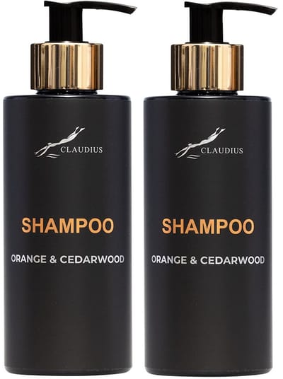 Shampoo Orange & Cedarwood 300 ml - gouden pomp - 2 stuks