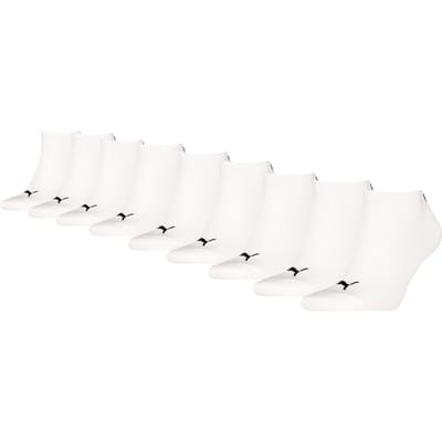 9-Paar Sneaker sokken - Katoen - Invisible - Voordeelverpakking enkelsokken voor dames en heren - 42 - Wit
