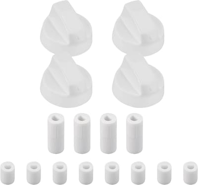 Kookplaat Knoppen - Draaiafsluiters Oven - Apparaten Bediening - Universele Pasvorm - 8 Stuks - Wit